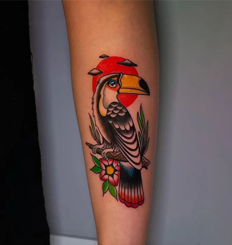 Bold Traditional Toucan Tattoo