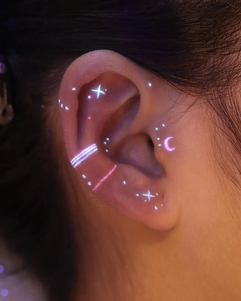 Celestial Ear UV Tattoo