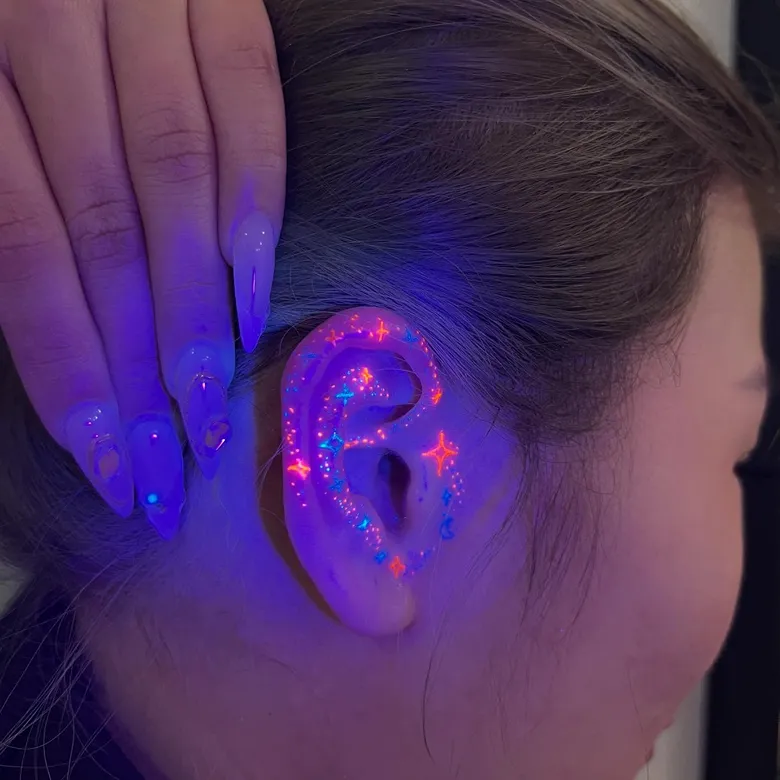 Celestial Ear UV Tattoo