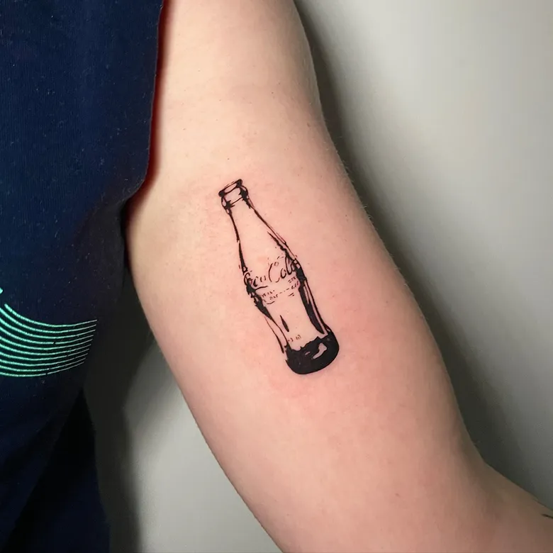 Classic Coke Glass Bottle Tattoo