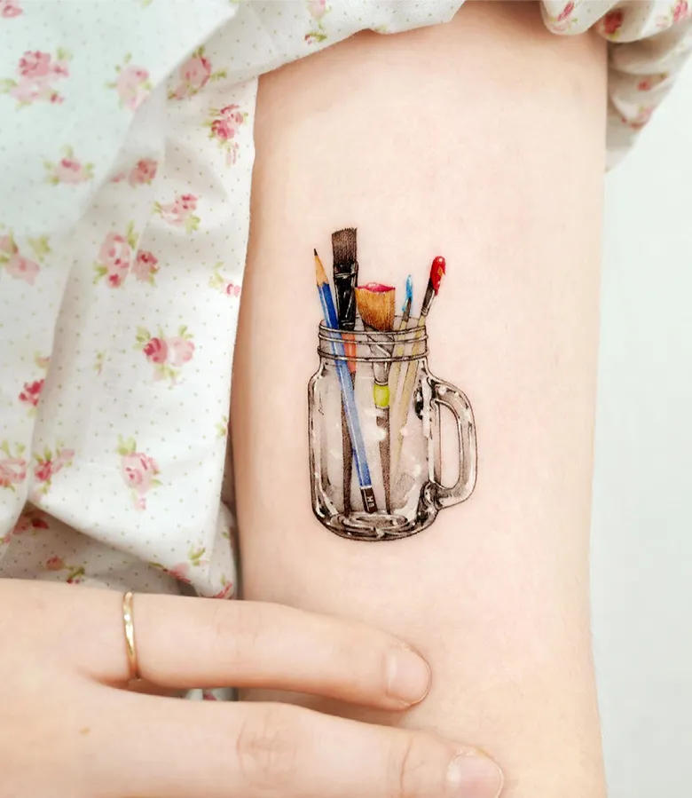 Creative Mason Jar Art Supplies Tattoo