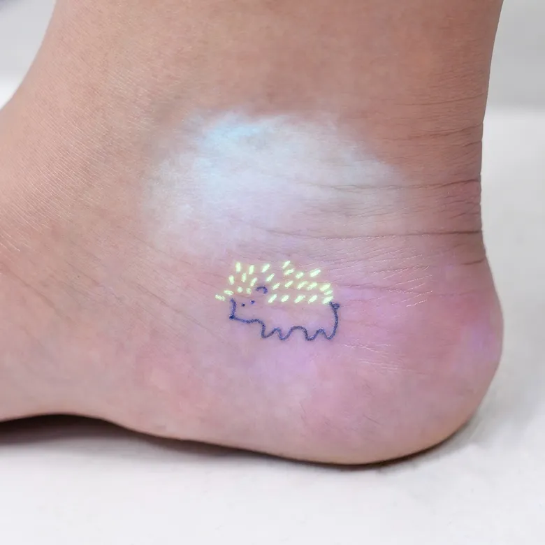 Cute Hedgehog UV Tattoo