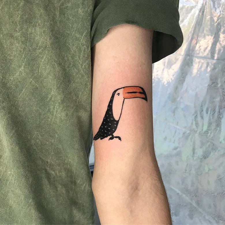 Cute Minimalist Toucan Tattoo