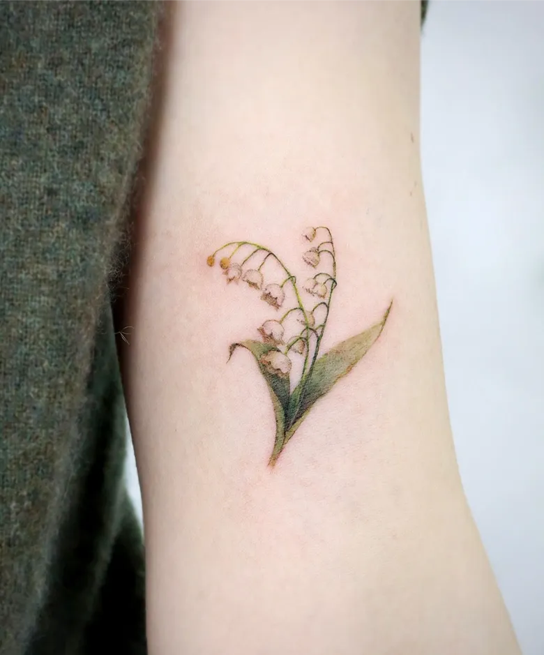 Dainty Lily of the Valley Arm Tattoo