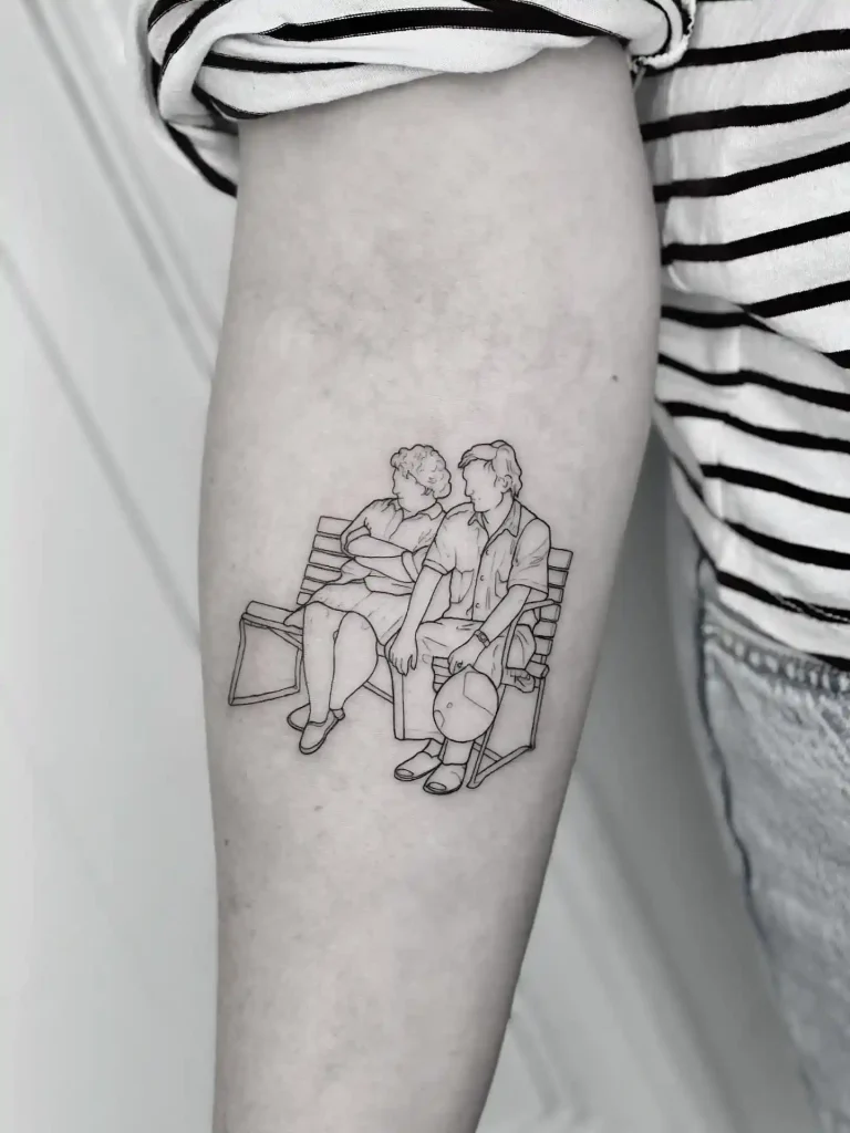 Elderly Couple Portrait on Inner Forearm