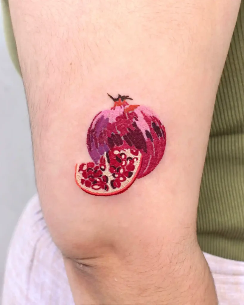 Embroidered Pomegranate Patch on Upper Arm