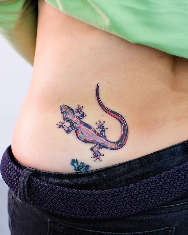 Fierce Glass Lizard Tattoo