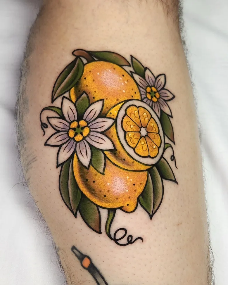 Floral Lemon Cluster Tattoo