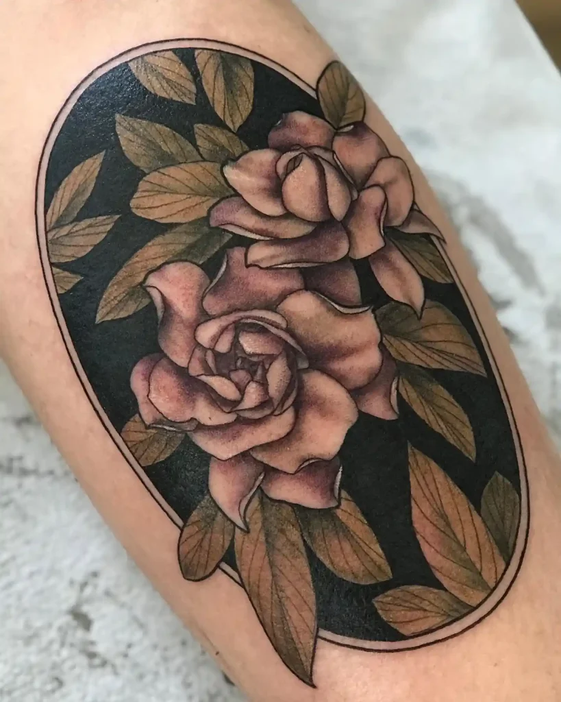 Framed Gardenia Flowers on Forearm