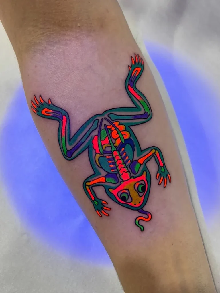 Frog Anatomy UV Tattoo