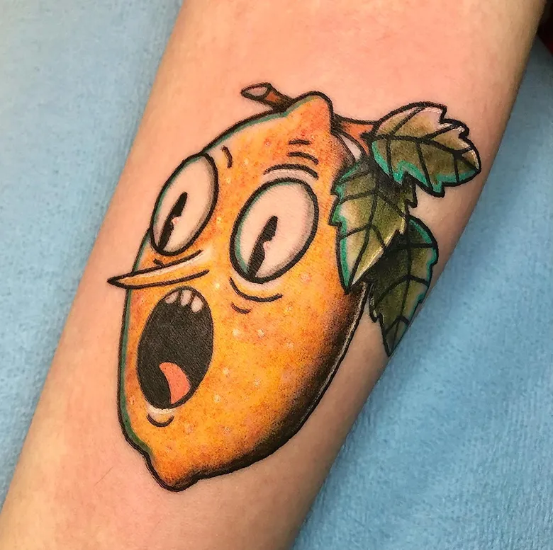 Funny Cartoon Lemon Tattoo