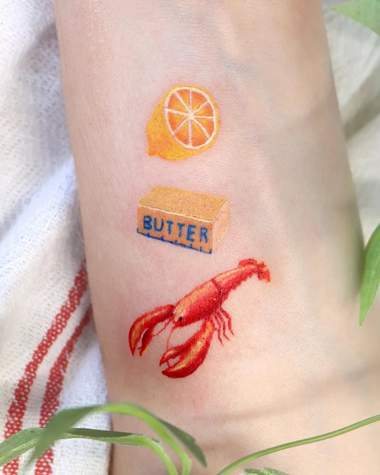 Funny Seafood Trio Tattoo