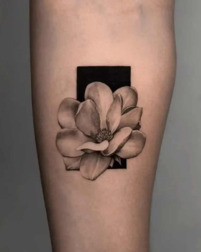 Gardenia Flower with Black Background on Forearm