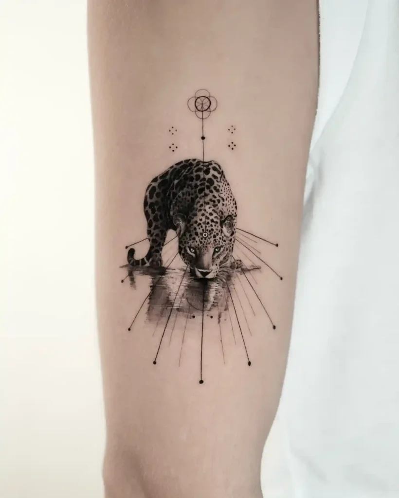 Geometric Jaguar with Third Eye on Inner Arm