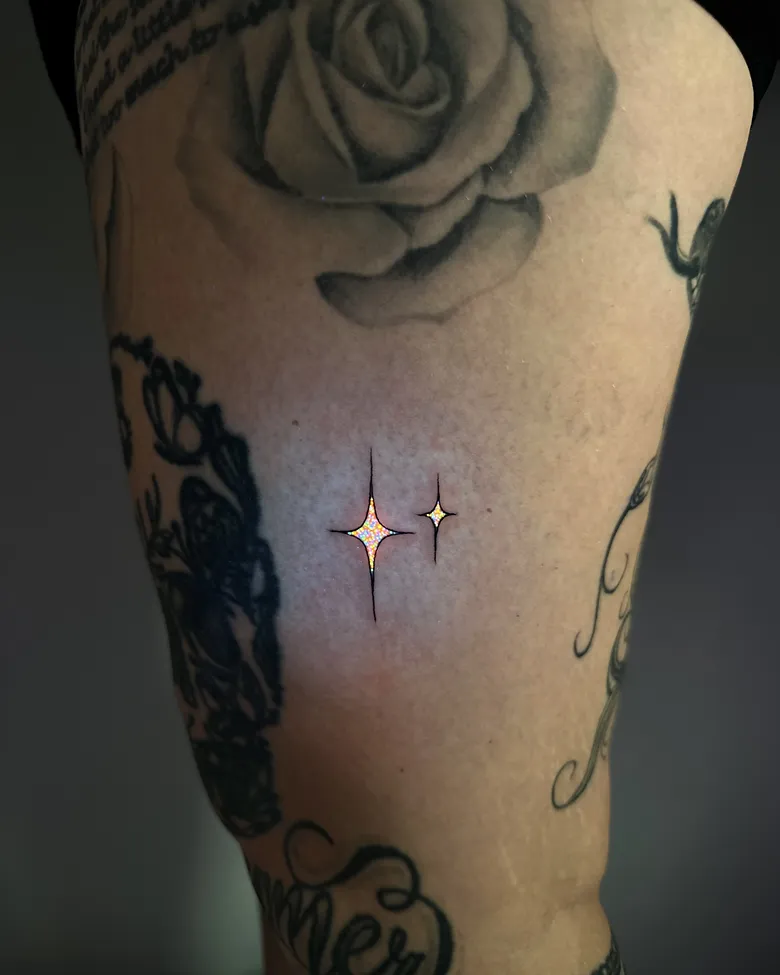 Glitter Twin Star UV Tattoo