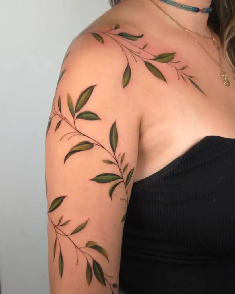Green Leafy Vine on Shoulder and Arm
