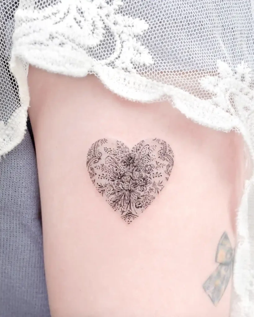 Heart Lace Design on Upper Arm
