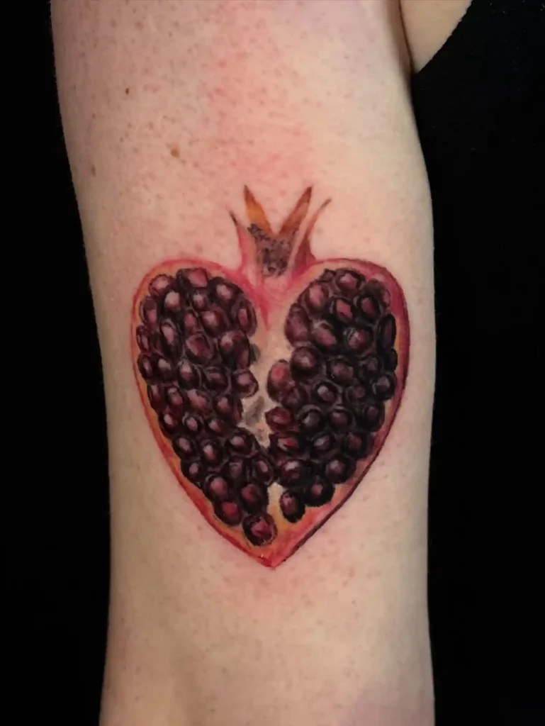 Heart Shaped Pomegranate on Upper Arm