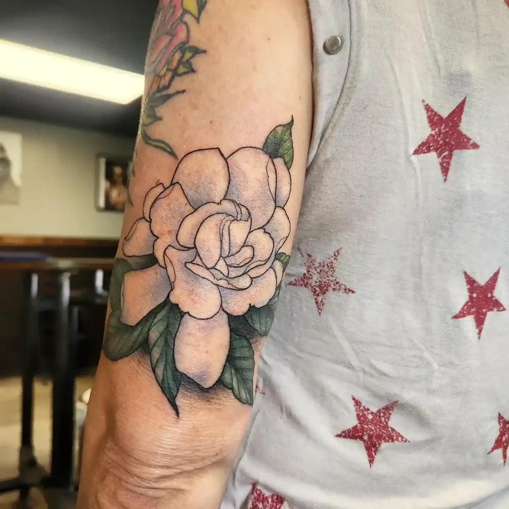 Illustrative Gardenia Flower on Upper Arm