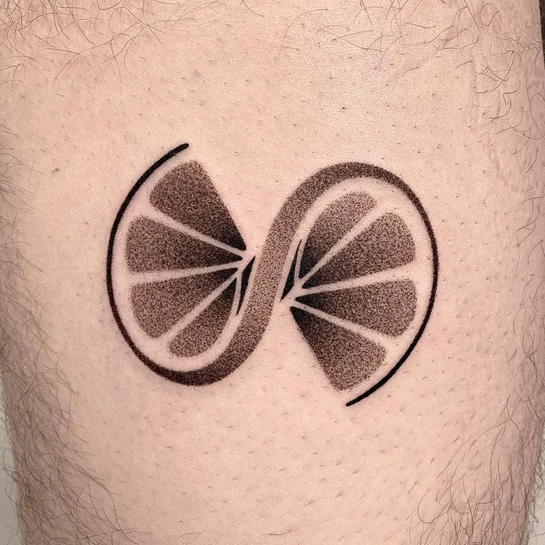 Infinity Lemon Slice Tattoo