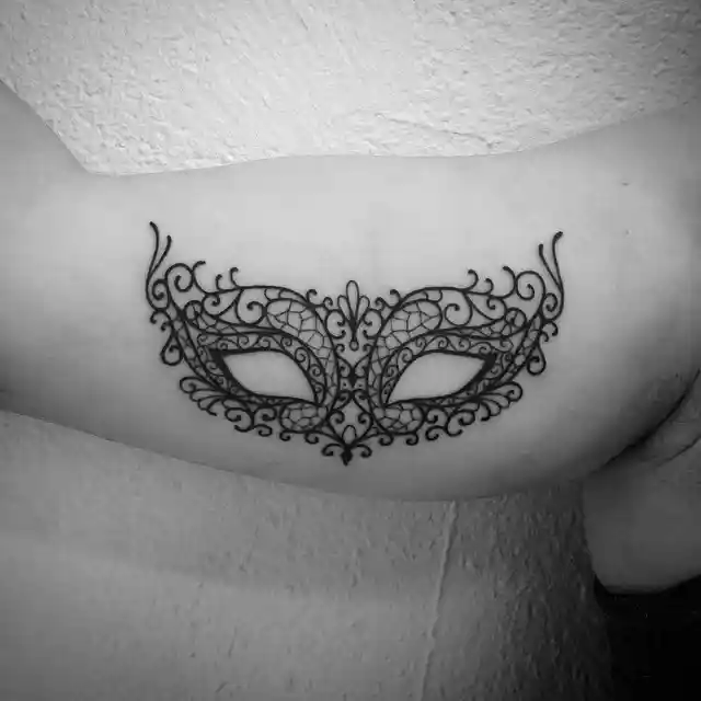 Lace Masquerade Mask on Inner Arm