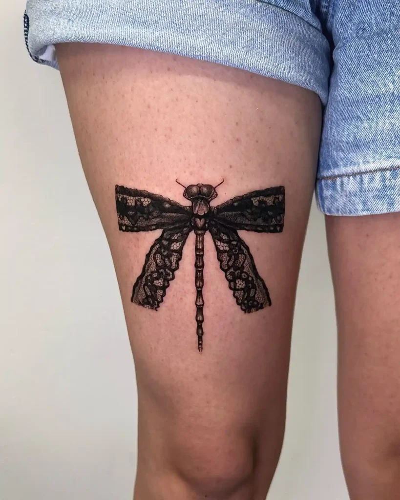 Lace Wing Dragonfly on Thigh