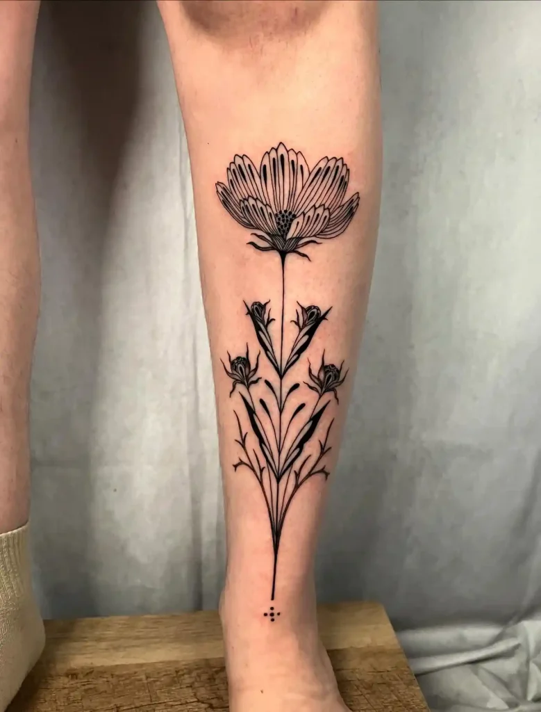 Large Floral Ornament on Shin