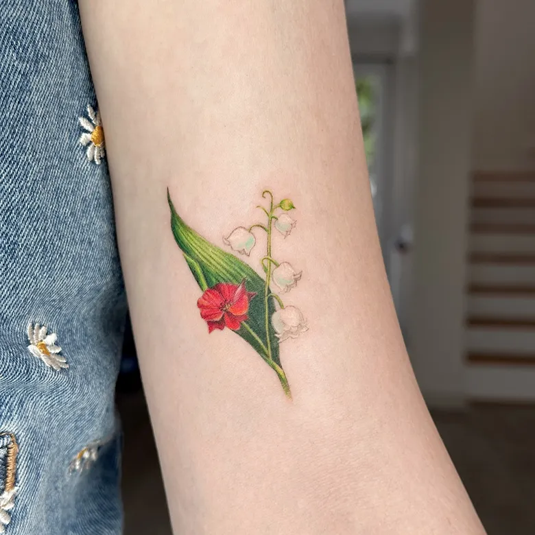 Lily of the Valley & Poppy Tattoo