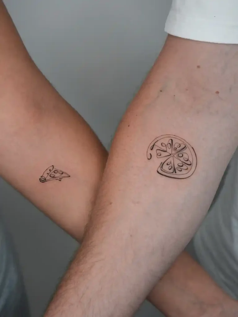 Matching Pizza Slices on Forearms