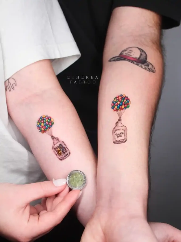 Matching Up Movie Inspired Balloons on Forearms