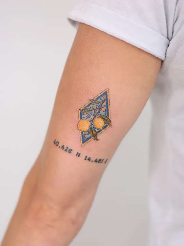 Mediterranean Tile Lemon Tattoo
