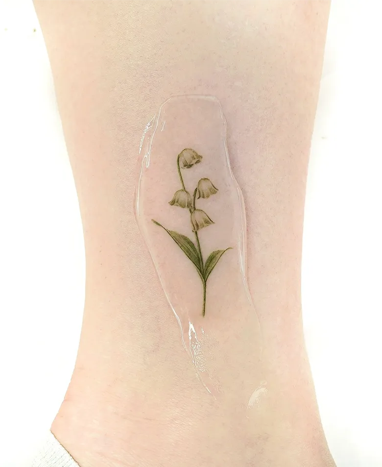 Mini Colorful Lily of the Valley Tattoo