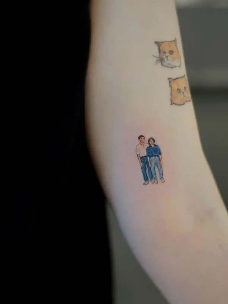 Miniature Couple and Ginger Cats on Inner Arm