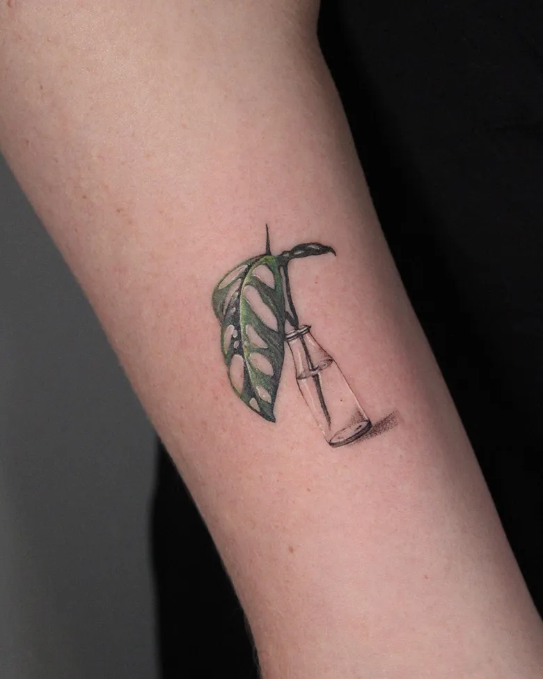 Minimal Propagation Monstera Tattoo