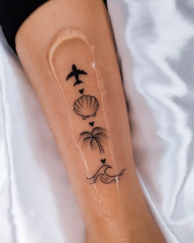 Minimalist Vacation Icons on Forearm