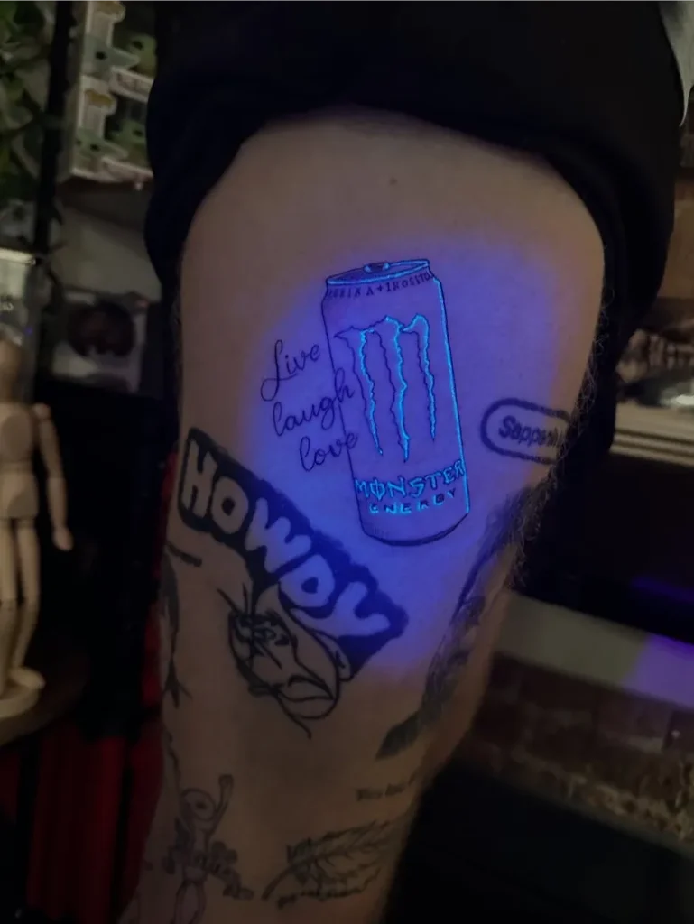 Monster Energy Can UV Tattoo