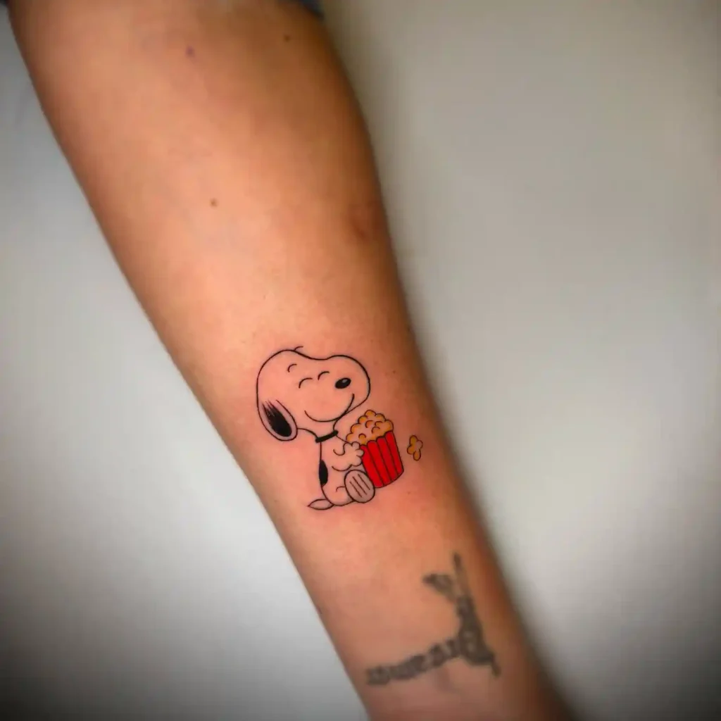 Movie Night Snoopy on Inner Forearm