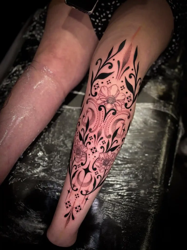 Ornate Floral Ornament on Shin