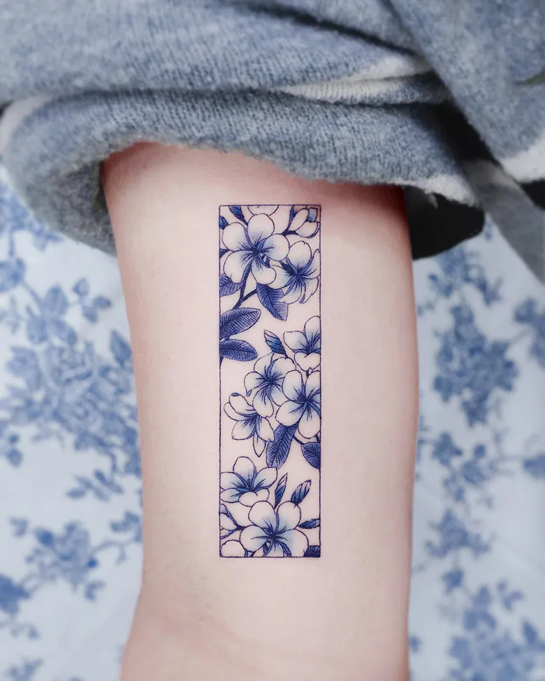 Porcelain Panel Plumeria Tattoo
