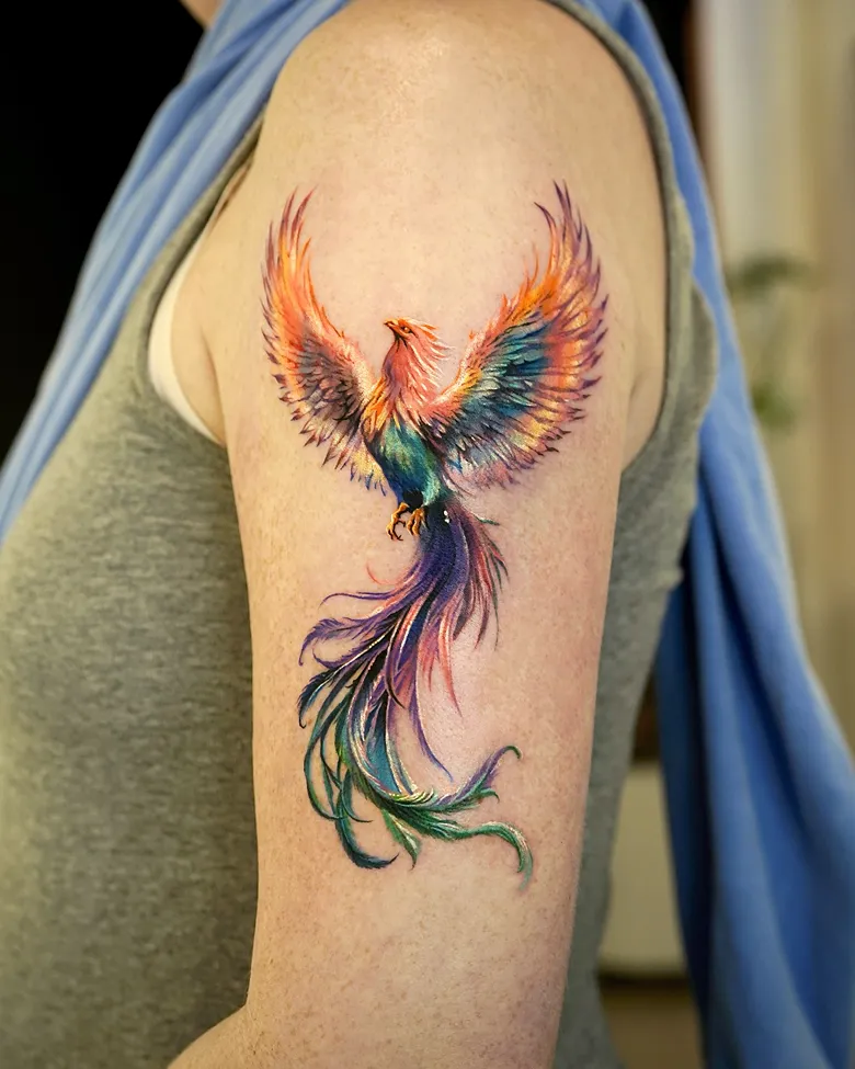 Radiant Rising Phoenix Tattoo