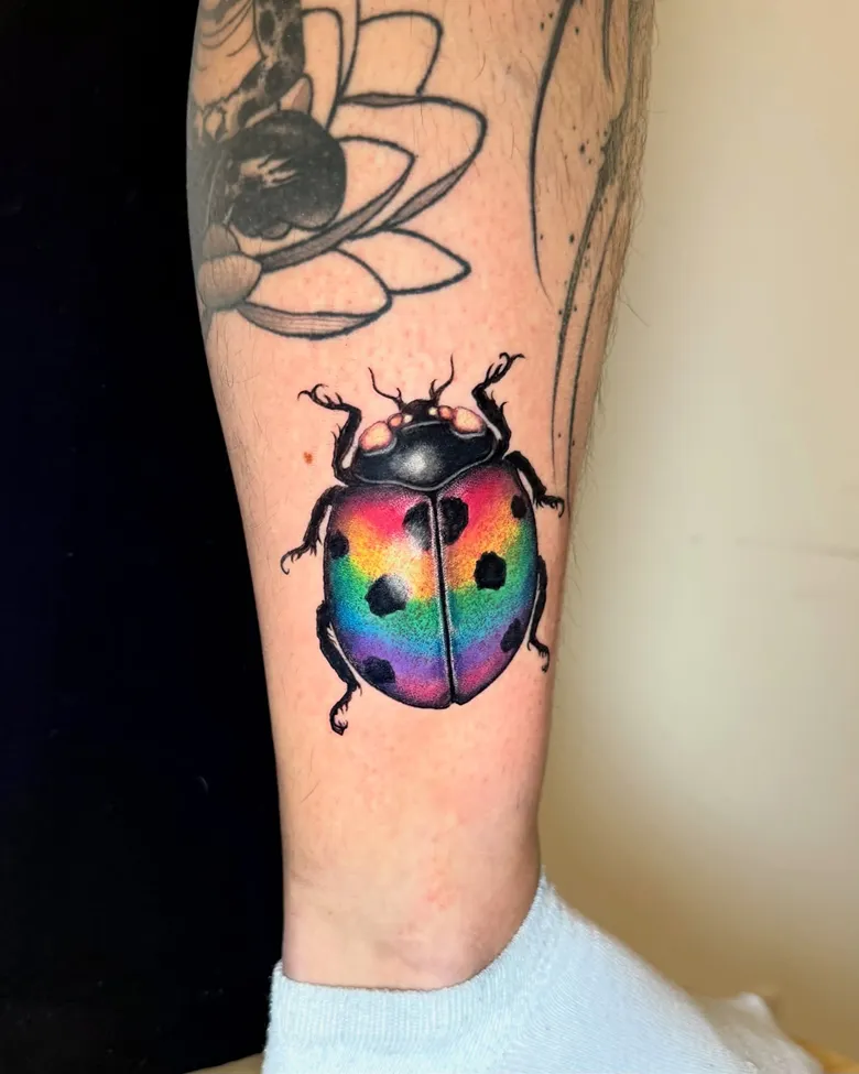 Rainbow Ladybug Tattoo