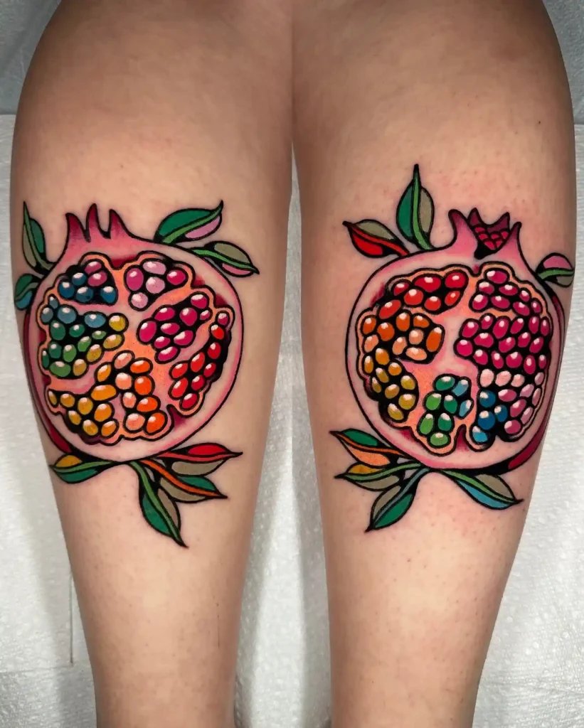 Rainbow Pomegranate Slices on Calves