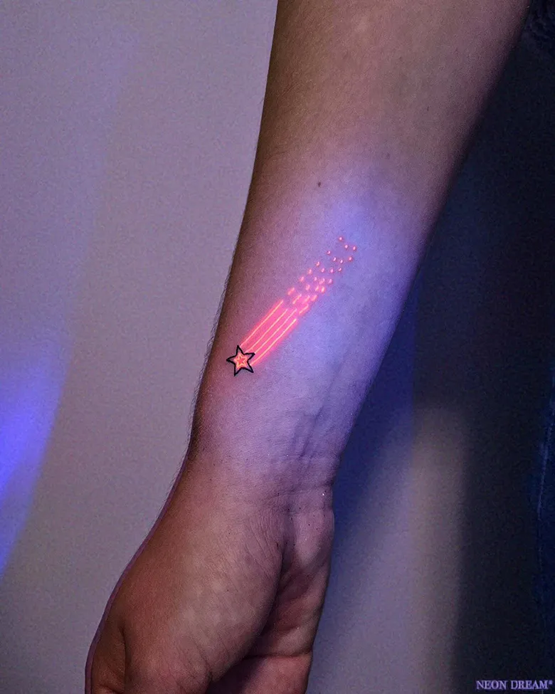 Shooting Star UV Wrist Tattoo