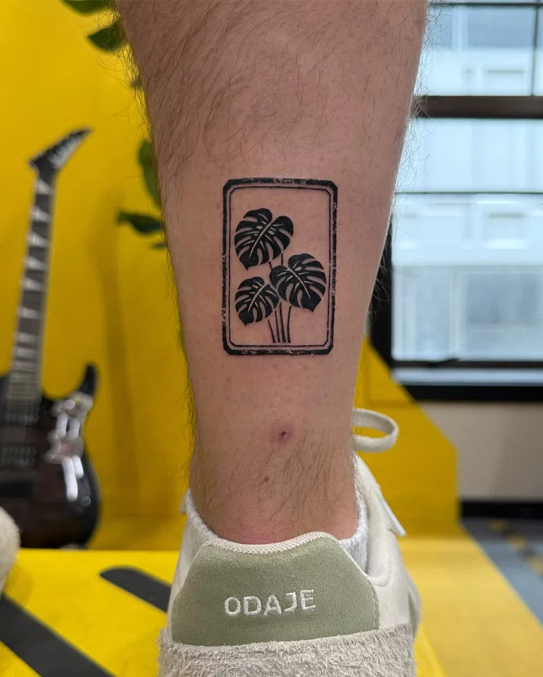 Small Framed Monstera Tattoo