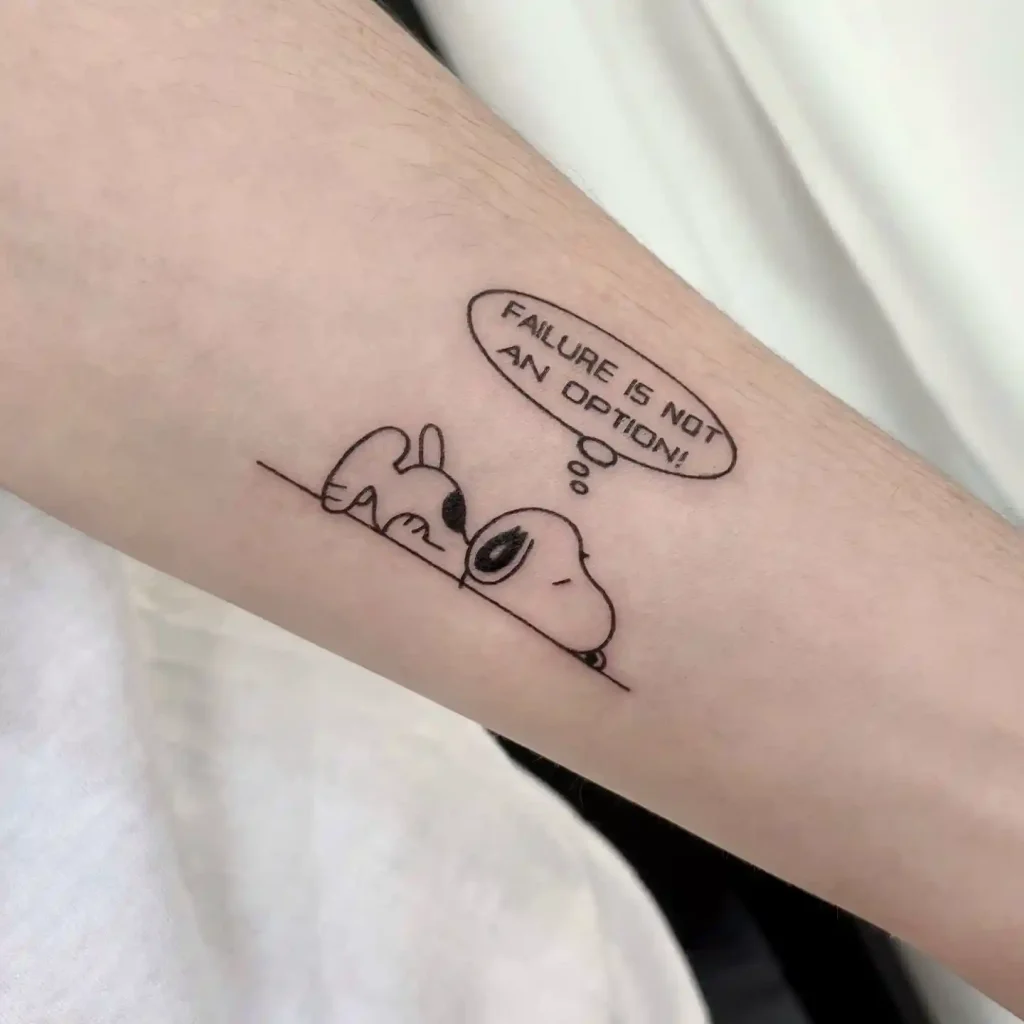 Snoopy Failure Is Not An Option on Inner Forearm