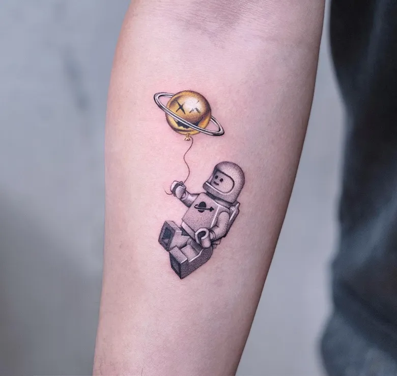 Space Explorer Lego Tattoo