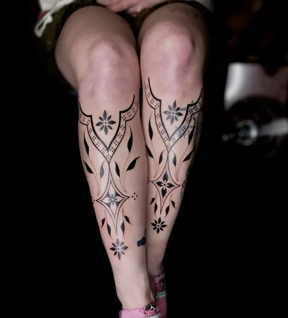 Symmetrical Ornamental Pattern on Both Shins