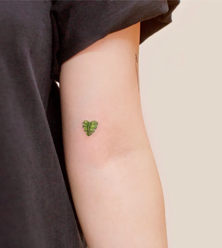 Tiny Cute Mini Monstera Tattoo