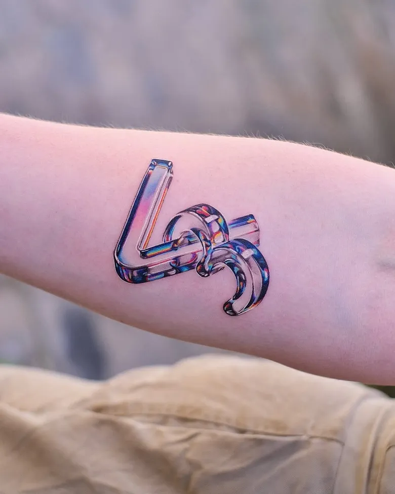 Trendy Chrome V3 Number Glass Tattoo
