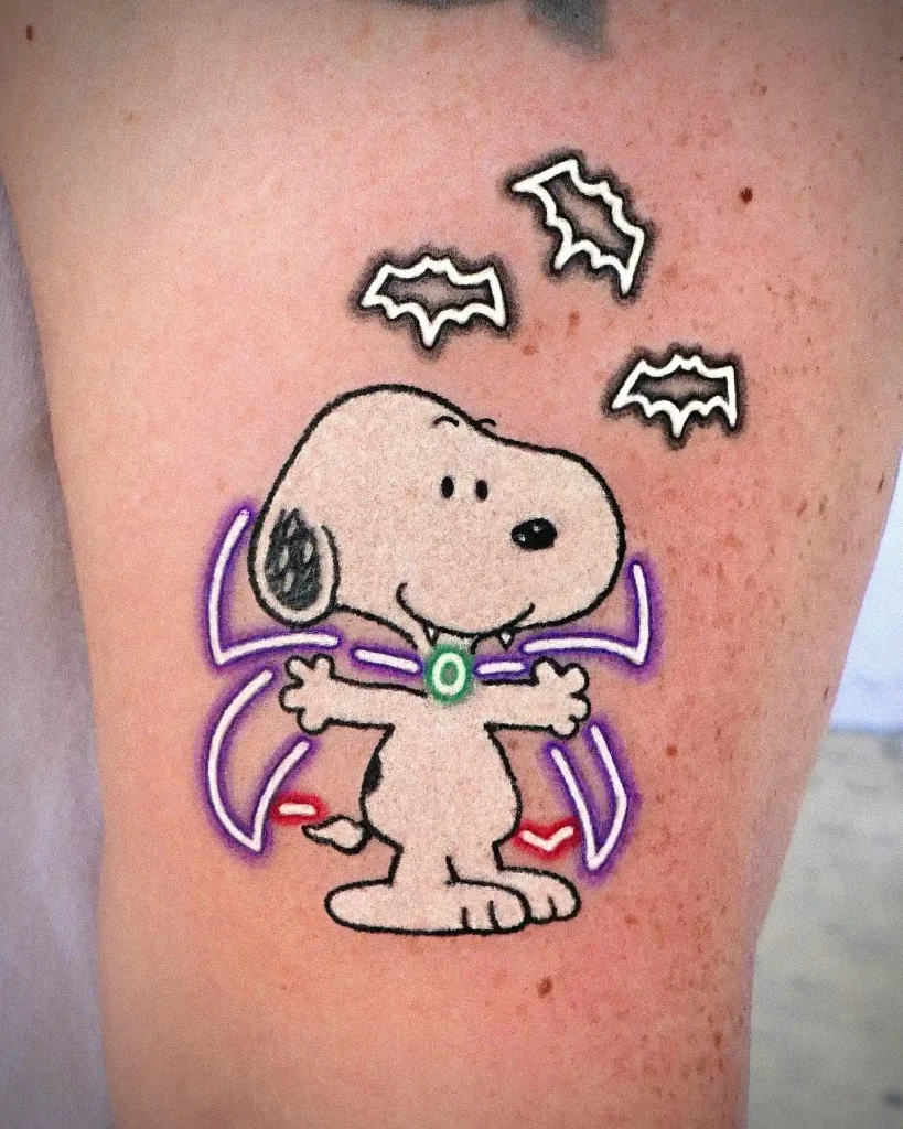 Vampire Snoopy with Bats on Arm